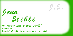 jeno stibli business card